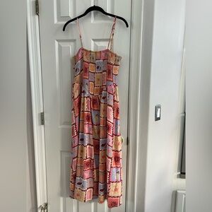 Smocked Boho Midi Dress – Size Medium